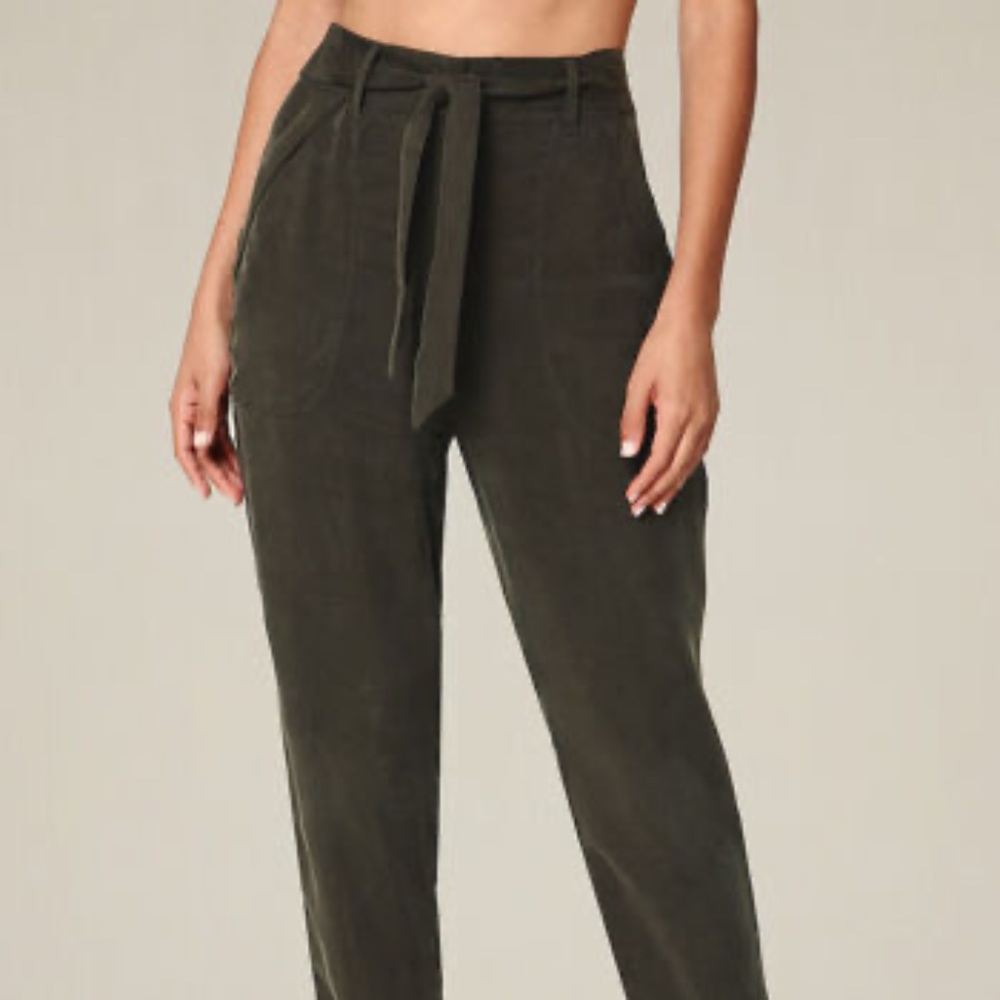 bebe Roll Cuff Cargo Pants Black 8 Silk-like